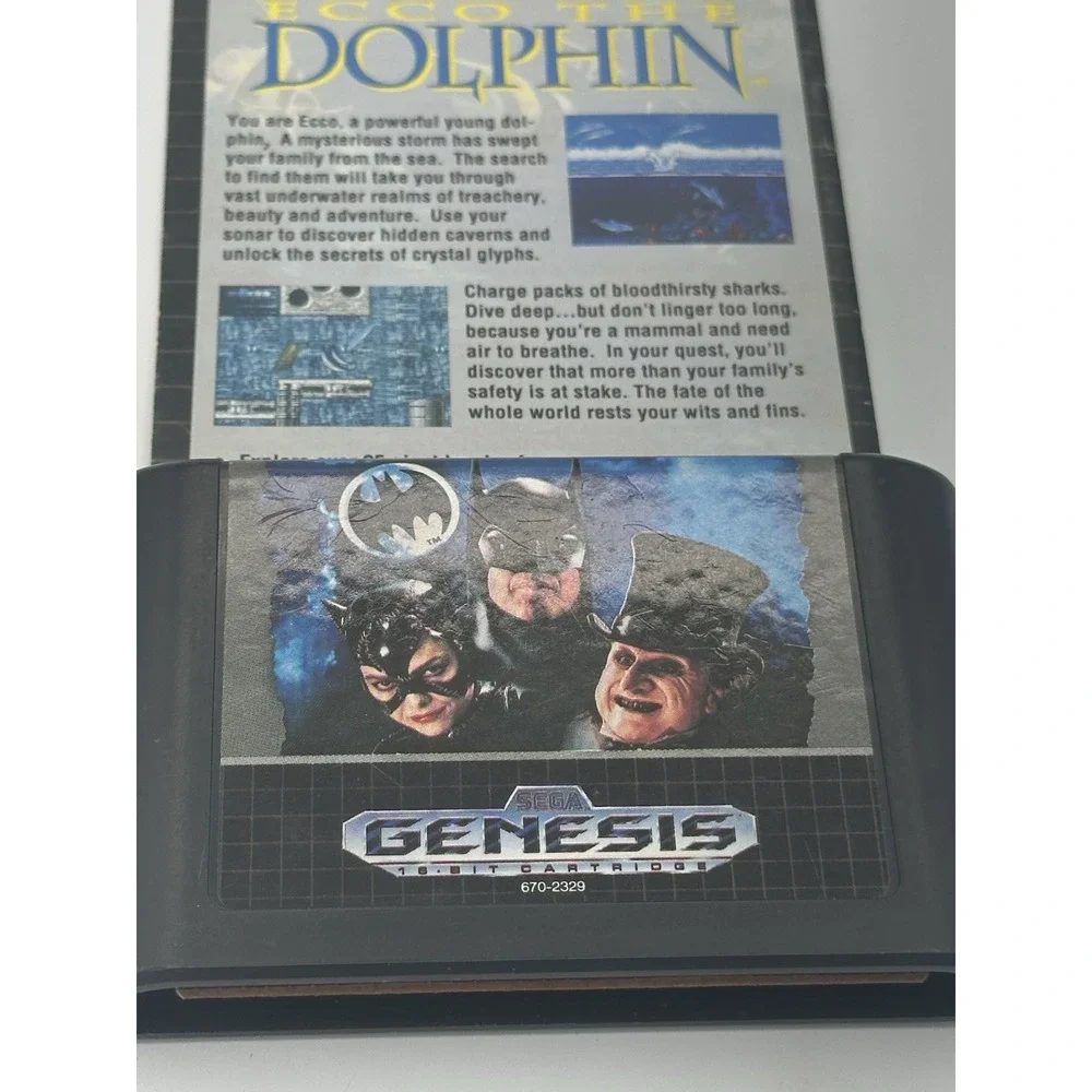 Batman Returns (Sega Genesis, 92) Cartridge and Manual DC Superhero